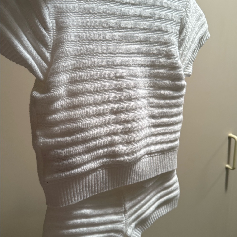 Janie and Jack White Knit Sweater Matching Set